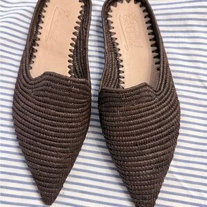 Vero Cuoio Dark Brown Woven Mules